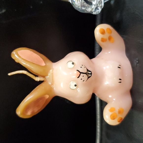 Handcrafted Bunny Candle and Crystal Bunny Candle Holder - Picture 2 of 4